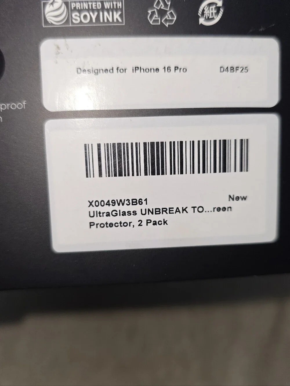 Ultraglass Screen Protector Designed for Iphone 16 Pro 2 Pack Open Box